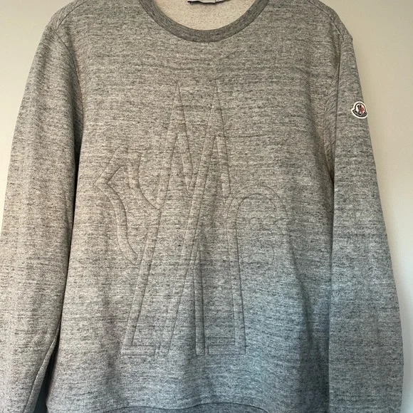 Moncler MAGLIA GIROCOLLO ROUND NECK SWEATER- Grey Mens XL